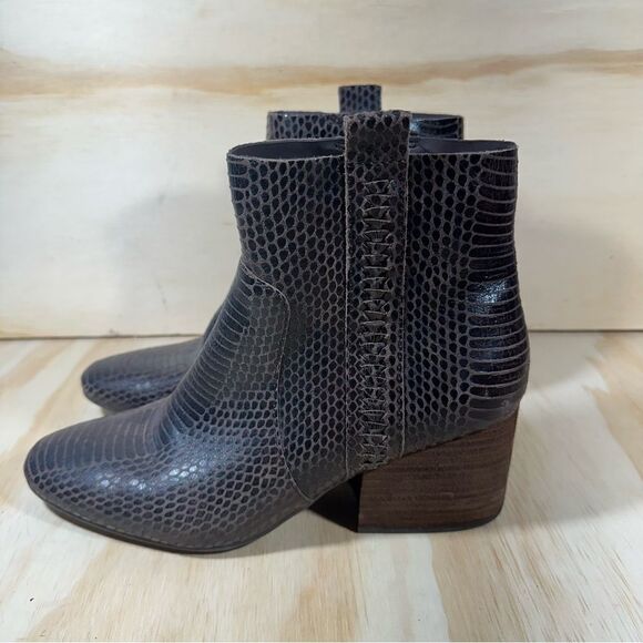Korks By Kork Ease Leyland Brown Snakeskin Print Ankle Boots Women’s Size 9 - Picture 1 of 7